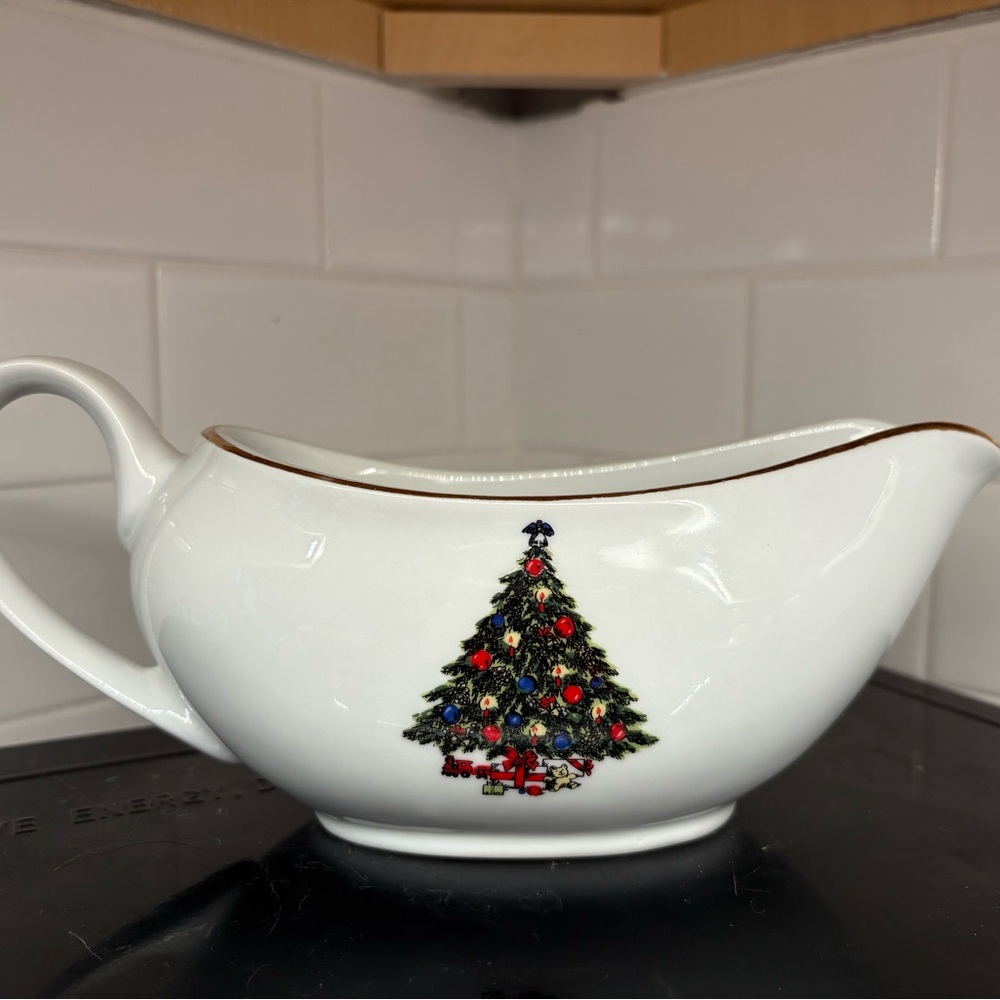 Vintage Christmas Tree Gravy Boat